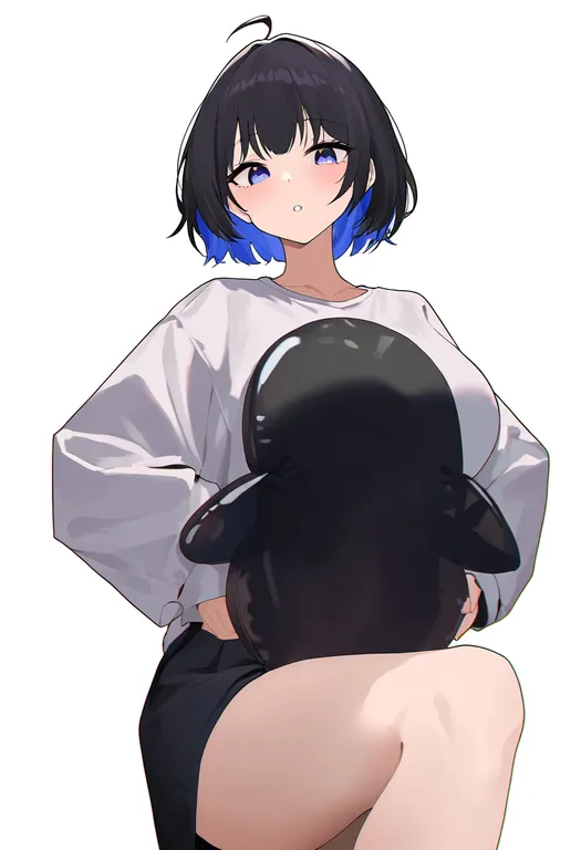 masterpiece, best quality, newest, absurdres, highres, safe, inflatable_toy, 1girl, solo, simple_background — by k3scat, made with ComfyUI