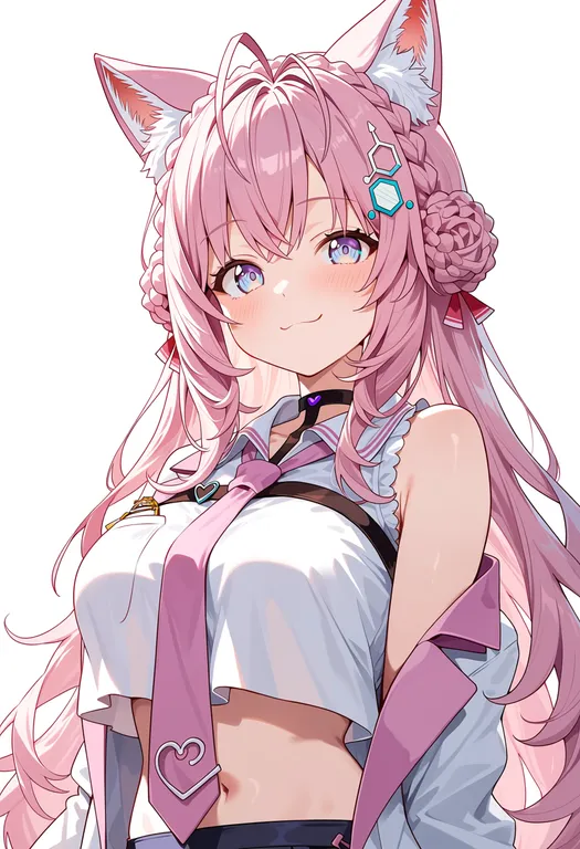masterpiece, best quality, score_7, safe, hakui koyori (1st costume), solo, upper body, simple background — by k3scat, made with ComfyUI
