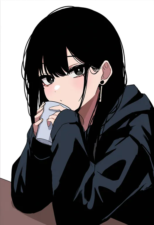 masterpiece, best quality, newest, absurdres, highres, safe, cup_ramen, 1girl, solo, simple_background — by k3scat, made with ComfyUI