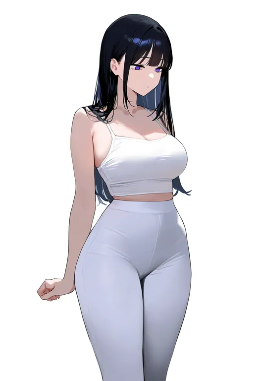 masterpiece, best quality, newest, absurdres, highres, safe, white_leggings, 1girl, solo, simple_background — by k3scat, made with ComfyUI