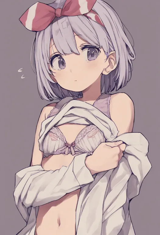 masterpiece, best quality, general, bow bra, 1girl, solo, simple background — by k3scat, made with ComfyUI