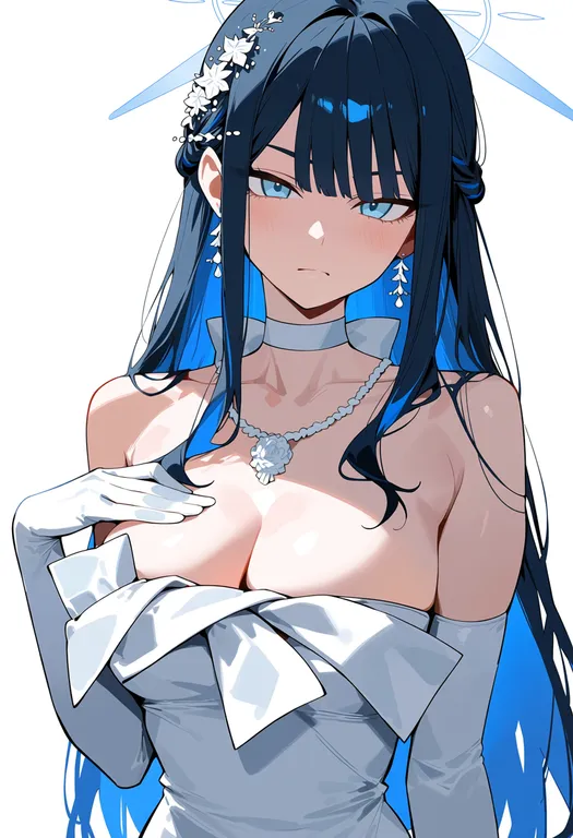 masterpiece, best quality, score_7, safe, saori (dress) (blue archive), blue archive, solo, upper body… — by k3scat, made with ComfyUI