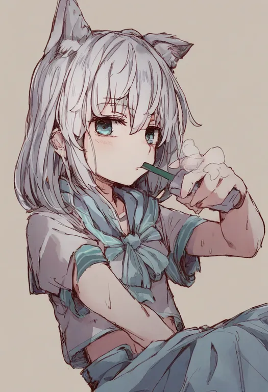 masterpiece, best quality, general, hot, 1girl, solo, simple background — by k3scat, made with ComfyUI