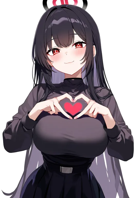 masterpiece, best quality, newest, absurdres, highres, safe, heart_in_heart_hands, 1girl, solo, simple_background — by k3scat, made with ComfyUI