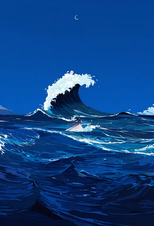 masterpiece, best quality, newest, absurdres, highres, safe, waves, 1girl, solo, simple_background — by k3scat, made with ComfyUI
