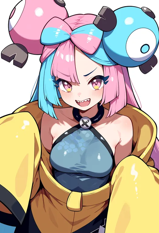 masterpiece, best quality, score_7, safe, iono (pokemon), pokemon, solo, upper body, simple background — by k3scat, made with ComfyUI