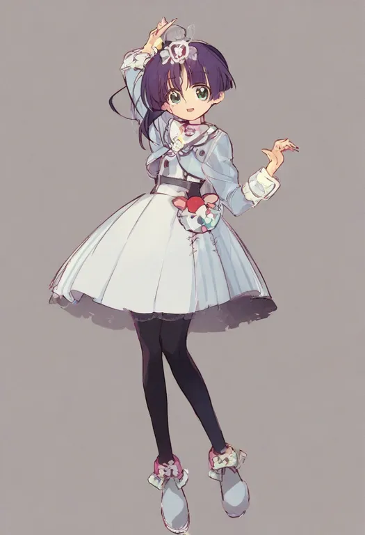 masterpiece, best quality, general, jewelpet (series), solo, simple background — by k3scat, made with ComfyUI