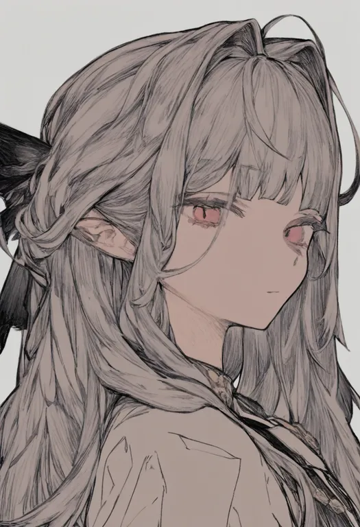 masterpiece, best quality, general, kylar (degrees of lewdity), degrees of lewdity, solo, upper body, simple background — by k3scat, made with ComfyUI