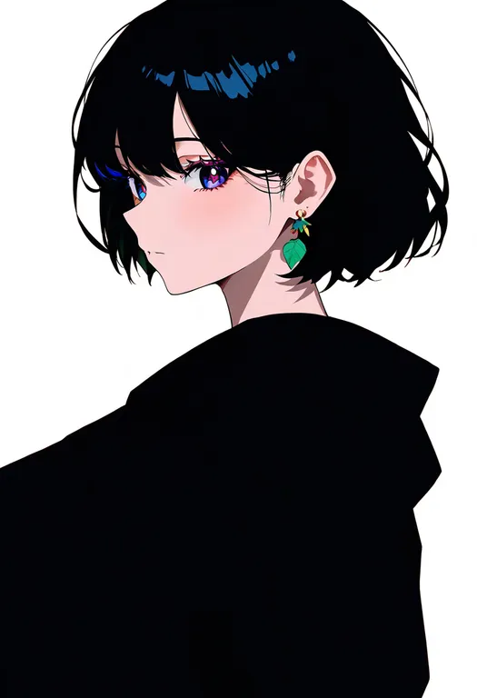 masterpiece, best quality, newest, absurdres, highres, safe, leaf_earrings, 1girl, solo, simple_background — by k3scat, made with ComfyUI