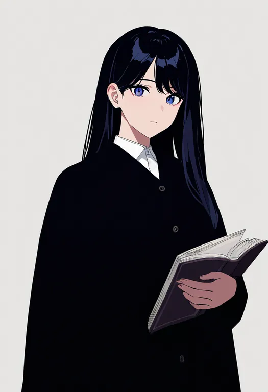 masterpiece, best quality, newest, absurdres, highres, safe, book, 1girl, solo, simple_background — by k3scat, made with ComfyUI
