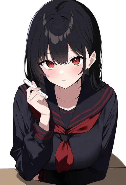 masterpiece, best quality, newest, absurdres, highres, safe, chalk, 1girl, solo, simple_background — by k3scat, made with ComfyUI
