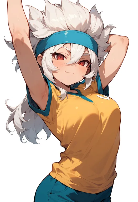 masterpiece, best quality, score_7, safe, hakuryuu (inazuma eleven), inazuma eleven, solo, upper body, simple background — by k3scat, made with ComfyUI
