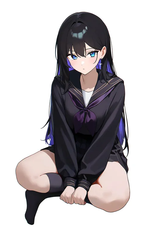 masterpiece, best quality, newest, absurdres, highres, safe, single_sock, 1girl, solo, simple_background — by k3scat, made with ComfyUI