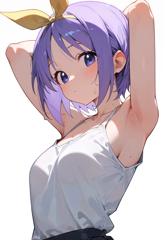 masterpiece, best quality, score_7, safe, hiiragi tsukasa, solo, upper body, simple background — by k3scat, made with ComfyUI