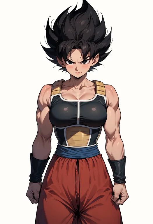 masterpiece, best quality, score_7, safe, dragon ball, solo, simple background — by k3scat, made with ComfyUI