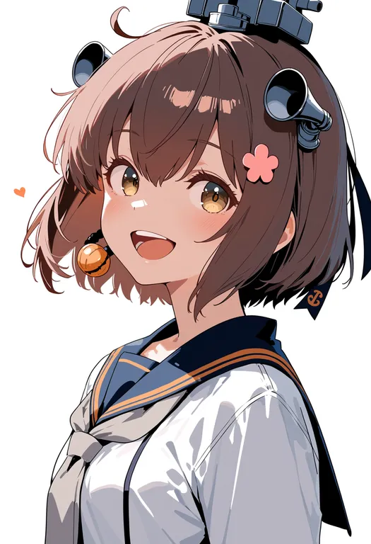 masterpiece, best quality, score_7, safe, yukikaze (kancolle), kantai collection, solo, upper body, simple background — by k3scat, made with ComfyUI