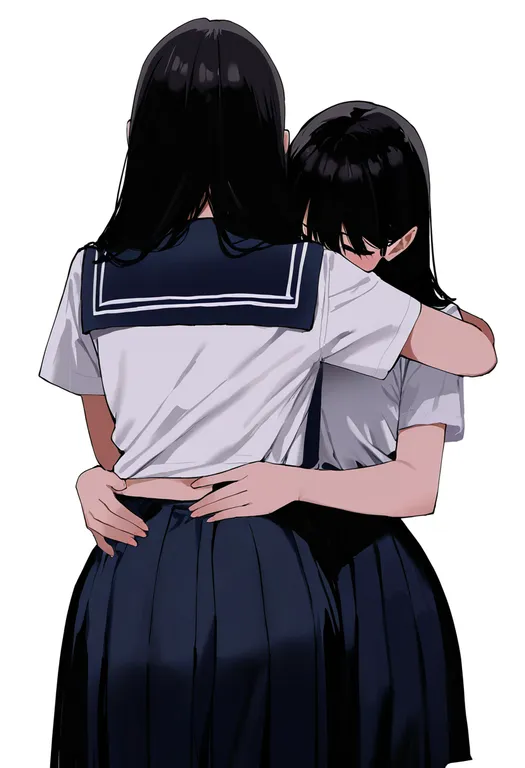 masterpiece, best quality, newest, absurdres, highres, safe, arm_around_waist, 1girl, solo, simple_background — by k3scat, made with ComfyUI