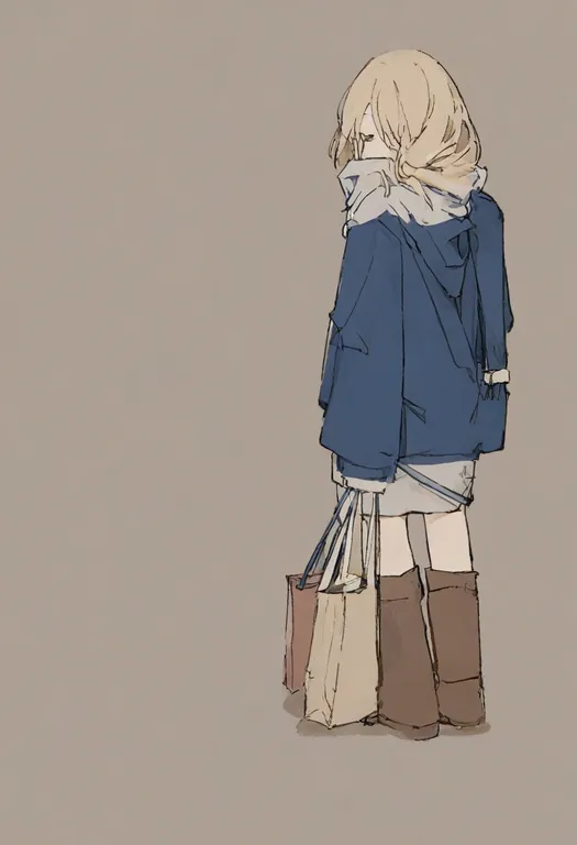masterpiece, best quality, general, shopping bag, 1girl, solo, simple background — by k3scat, made with ComfyUI