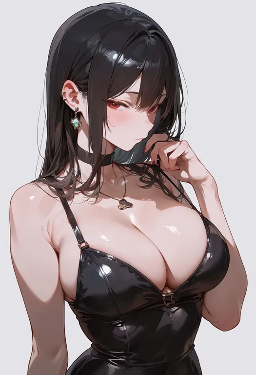 masterpiece, best quality, score_7, safe, okidogi, solo, upper body, simple background — by k3scat, made with ComfyUI