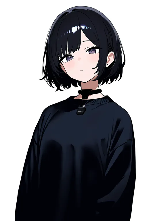 masterpiece, best quality, newest, absurdres, highres, safe, throat_microphone, 1girl, solo, simple_background — by k3scat, made with ComfyUI