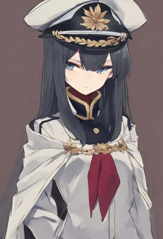 masterpiece, best quality, general, peaked cap, 1girl, solo, upper body, simple background — by k3scat, made with ComfyUI