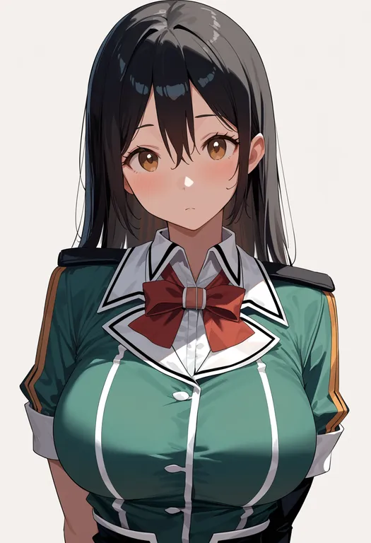 masterpiece, best quality, score_7, safe, chikuma kai ni (kancolle), solo, upper body, simple background — by k3scat, made with ComfyUI