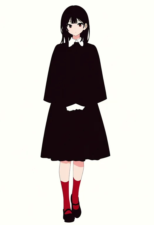 masterpiece, best quality, newest, absurdres, highres, safe, red_socks, 1girl, solo, simple_background — by k3scat, made with ComfyUI
