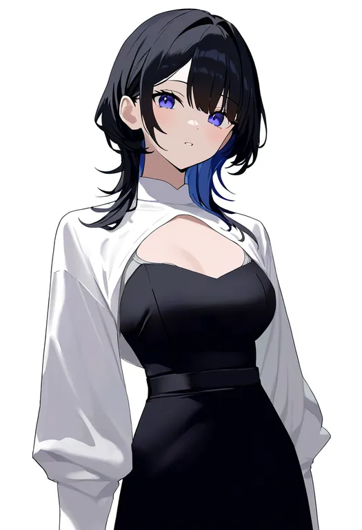 masterpiece, best quality, newest, absurdres, highres, safe, white_shrug, 1girl, solo, simple_background — by k3scat, made with ComfyUI
