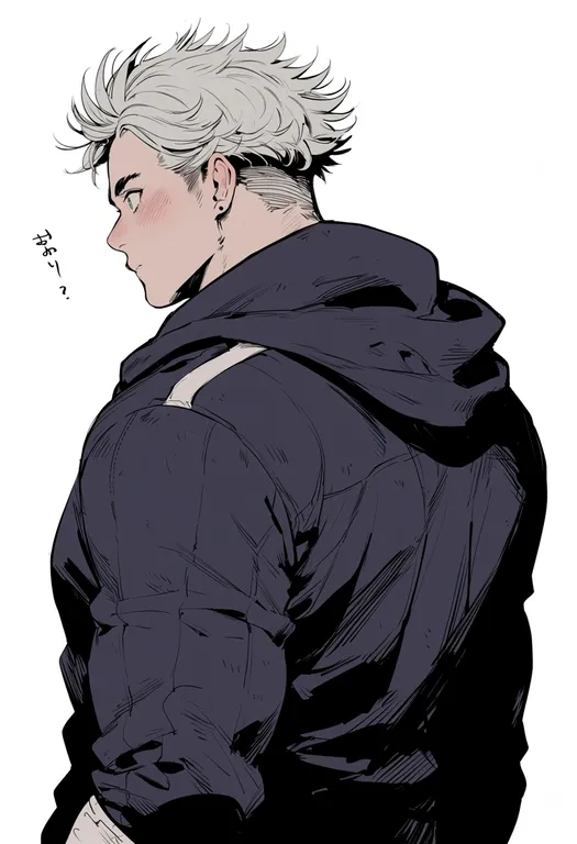 masterpiece, best quality, score_7, safe, noi (dorohedoro), dorohedoro, solo, upper body, simple background — by k3scat, made with ComfyUI