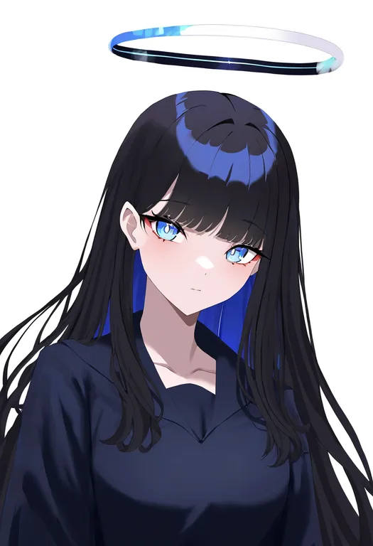masterpiece, best quality, newest, absurdres, highres, safe, multicolored_halo, 1girl, solo, simple_background — by k3scat, made with ComfyUI