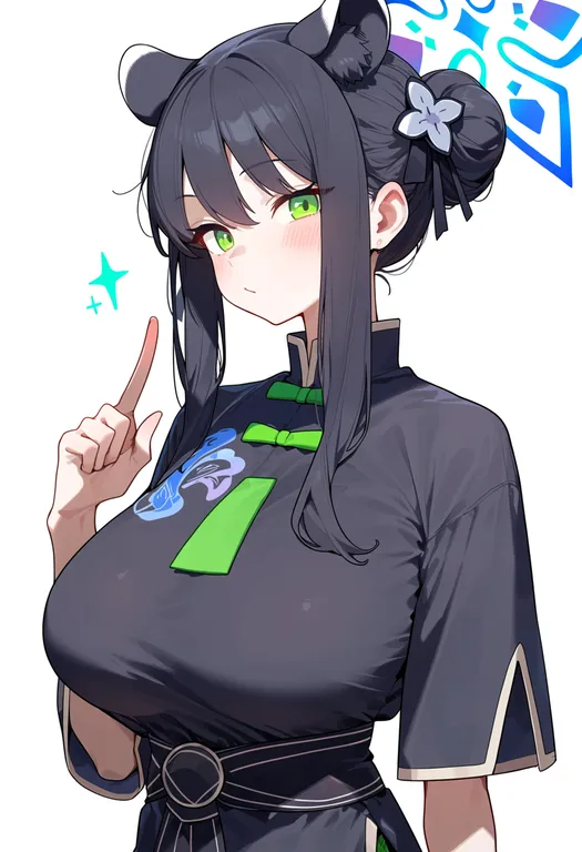 masterpiece, best quality, score_7, safe, shun (small) (blue archive), blue archive, solo, upper body, simple background — by k3scat, made with ComfyUI