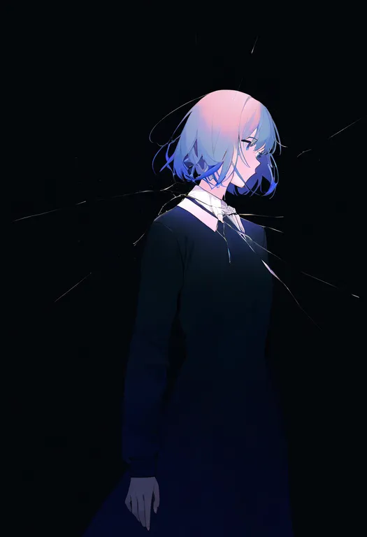 masterpiece, best quality, newest, absurdres, highres, safe, broken_glass, 1girl, solo, simple_background — by k3scat, made with ComfyUI