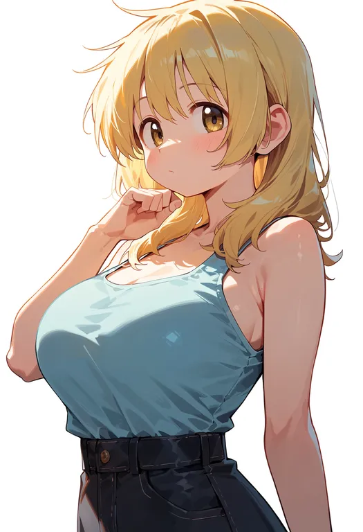 masterpiece, best quality, score_7, safe, miyako (hidamari sketch), hidamari sketch, solo, upper body, simple background — by k3scat, made with ComfyUI