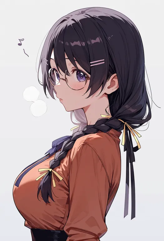 masterpiece, best quality, score_7, safe, hanekawa tsubasa, solo, upper body, simple background — by k3scat, made with ComfyUI