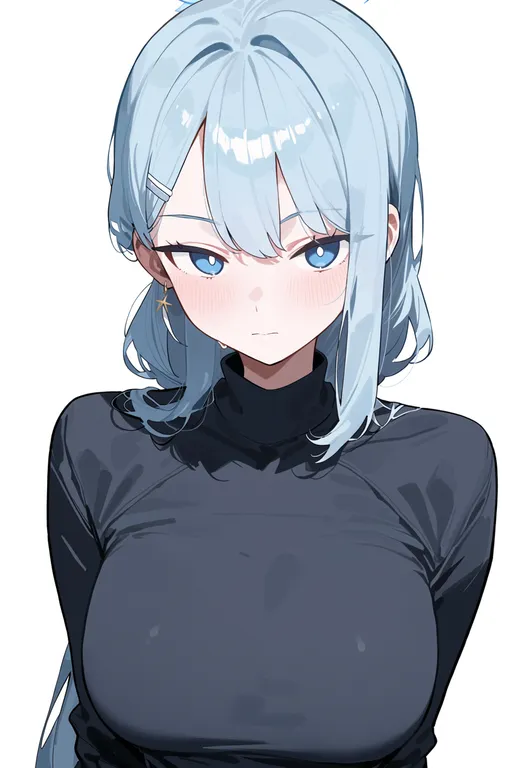 masterpiece, best quality, score_7, safe, saki (blue archive), blue archive, solo, upper body, simple background — by k3scat, made with ComfyUI