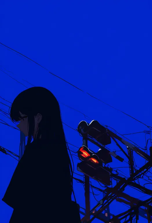 masterpiece, best quality, newest, absurdres, highres, safe, traffic_light, 1girl, solo, simple_background — by k3scat, made with ComfyUI