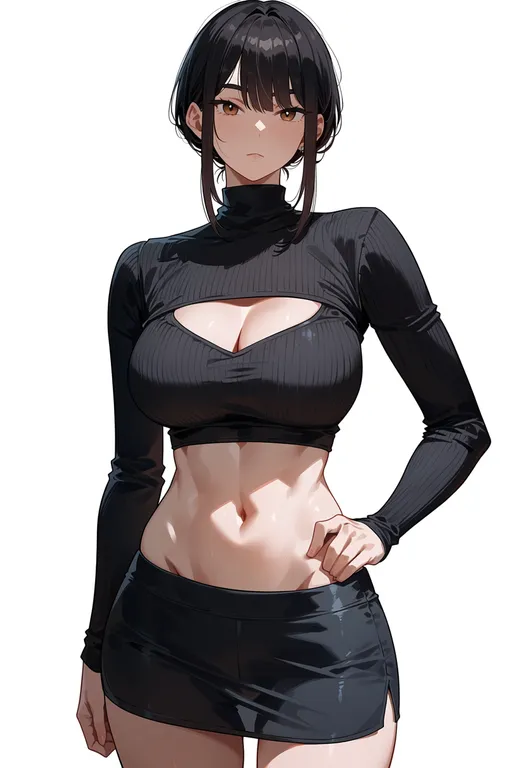 masterpiece, best quality, score_7, safe, studs, 1girl, solo, simple background — by k3scat, made with ComfyUI