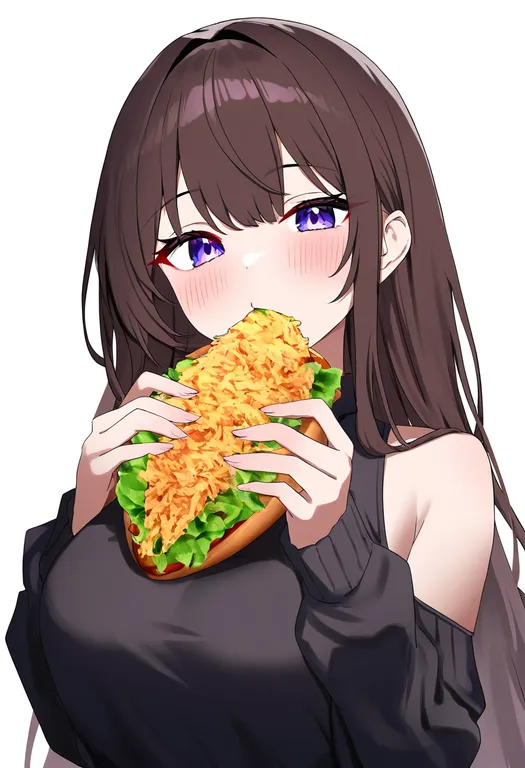 masterpiece, best quality, newest, absurdres, highres, safe, taco_bell, solo, upper_body, simple_background — by k3scat, made with ComfyUI