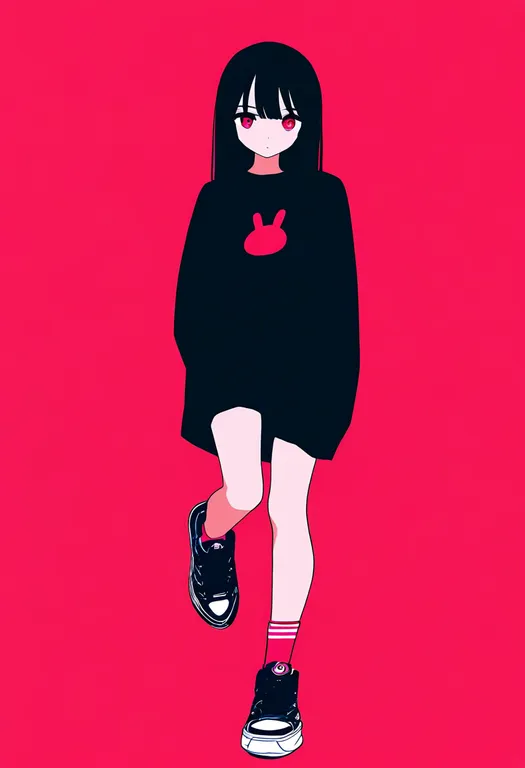 masterpiece, best quality, newest, absurdres, highres, safe, pink_socks, 1girl, solo, simple_background — by k3scat, made with ComfyUI