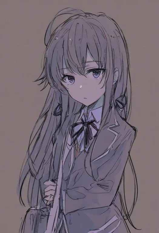 masterpiece, best quality, general, yukinoshita yukino, solo, upper body, simple background — by k3scat, made with ComfyUI