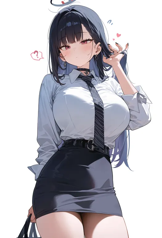 masterpiece, best quality, score_7, safe, wardrobe malfunction, 1girl, solo, simple background — by k3scat, made with ComfyUI