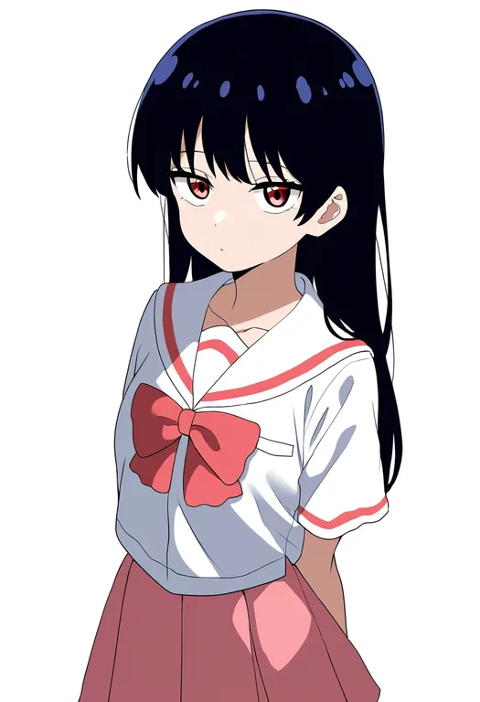 masterpiece, best quality, newest, absurdres, highres, safe, tokisadame_school_uniform, 1girl, solo, simple_background — by k3scat, made with ComfyUI