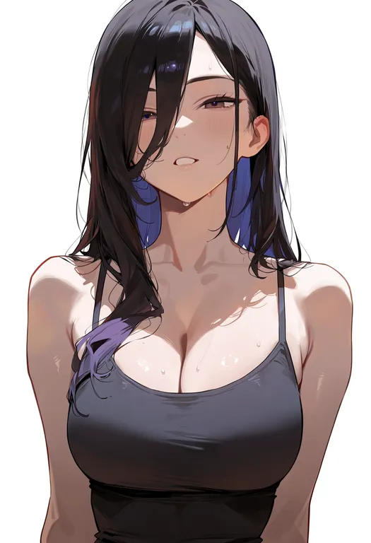 masterpiece, best quality, score_7, safe, hasumi leia, solo, upper body, simple background — by k3scat, made with ComfyUI