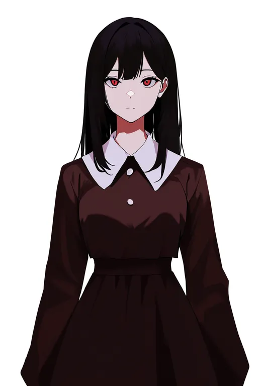 masterpiece, best quality, newest, absurdres, highres, safe, brown_dress, 1girl, solo, simple_background — by k3scat, made with ComfyUI