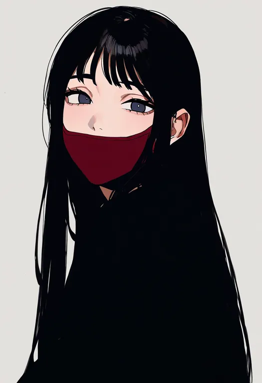 masterpiece, best quality, newest, absurdres, highres, safe, fake_facial_hair, 1girl, solo, simple_background — by k3scat, made with ComfyUI