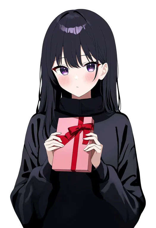 masterpiece, best quality, newest, absurdres, highres, safe, gift_bag, 1girl, solo, simple_background — by k3scat, made with ComfyUI