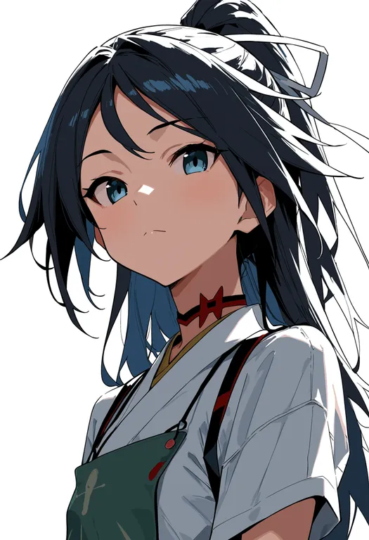 masterpiece, best quality, score_7, safe, katsuragi (kancolle), solo, upper body, simple background — by k3scat, made with ComfyUI