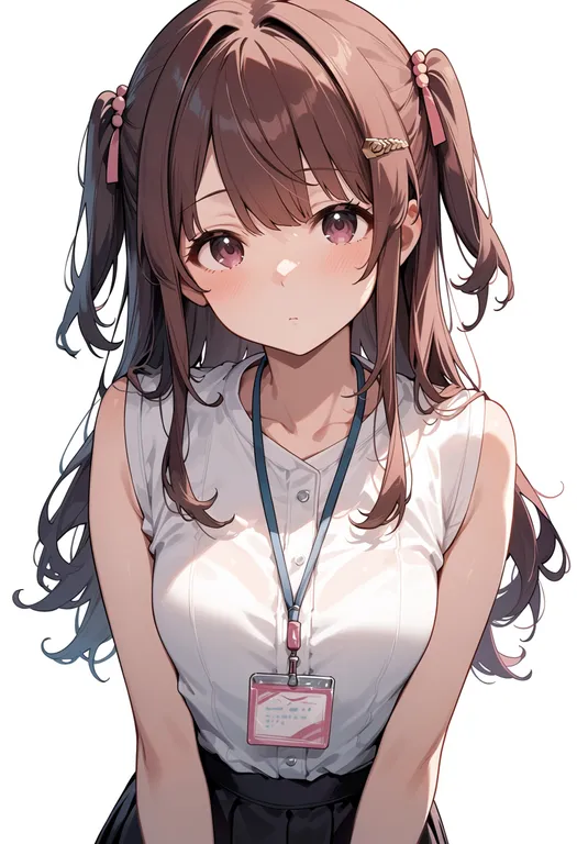 masterpiece, best quality, score_7, safe, shinomiya fuyumi, solo, upper body, simple background — by k3scat, made with ComfyUI