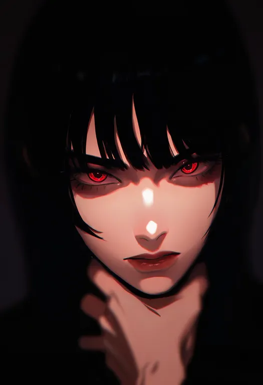 masterpiece, best quality, newest, absurdres, highres, safe, strangling_with_hair, 1girl, solo, portrait… — by k3scat, made with ComfyUI