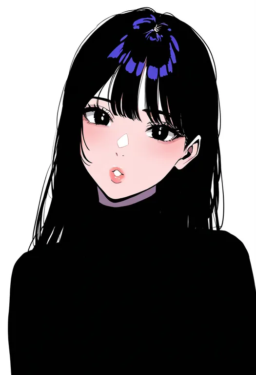 masterpiece, best quality, newest, absurdres, highres, safe, puckered_lips, 1girl, solo, simple_background — by k3scat, made with ComfyUI